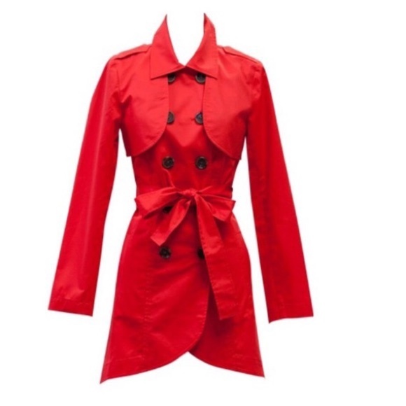 CAbi red convertible trench coat - Picture 1 of 8